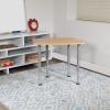Flash Furniture Triangular Natural Collaborative Student Desk (Adjustable from 22.3″ to 34″) – Home and Classroom(Hexagon)