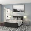 Flash Furniture Tribeca Full Size Tufted Upholstered Platform Bed in Black Fabric(Black)