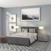 Flash Furniture Tribeca Full Size Tufted Upholstered Platform Bed in Black Fabric(Dark Gray)