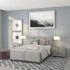 Flash Furniture Tribeca Full Size Tufted Upholstered Platform Bed in Black Fabric(Light Gray)