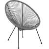 Flash Furniture Valencia Oval Comfort Series Take Ten White Papasan Lounge Chair(Grey)