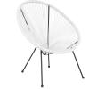 Flash Furniture Valencia Oval Comfort Series Take Ten White Papasan Lounge Chair(White)