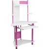 Flash Furniture Walker Blue Corner Computer Desk with Hutch(Pink and White)
