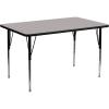 Flash Furniture Wren 24”W x 48”L Rectangular Oak HP Laminate Activity Table – Standard Height Adjustable Legs(Grey)