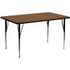 Flash Furniture Wren 30″W x 72″L Rectangular Oak HP Laminate Activity Table – Standard Height Adjustable Legs(Oak)