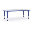 Flash Furniture Wren Adjustable Classroom Activity Table for School and Home, Plastic Activity Table for Kids, 23.625″ W x 47.25″ L, Gray/Blue(Blue)