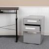 Flash Furniture Wren Ergonomic 3-Drawer Mobile Locking Filing Cabinet with Anti-Tilt Mechanism & Letter/Legal Drawer, White with Red Faceplate(Grey)