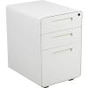Flash Furniture Wren Ergonomic 3-Drawer Mobile Locking Filing Cabinet with Anti-Tilt Mechanism & Letter/Legal Drawer, White with Red Faceplate(White)