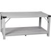 Flash Furniture Wyatt Modern Farmhouse 2 Tier Coffee Table – Rustic Oak Engineered Wood Frame – Black Metal Crisscross Side Braces and Corner Accents(Aspen Gray)