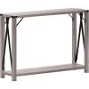 Flash Furniture Wyatt Modern Farmhouse 2 Tier Console Table – Gray Wash Engineered Wood Frame – Black Metal Crisscross Side Braces and Corner Accents(Gray Wash)