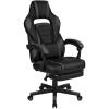 Flash Furniture X30 Gaming Chair Racing Office Ergonomic Computer Chair with Fully Reclining Back and Slide-Out Footrest in Gray LeatherSoft(Black/Gray)