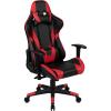 Flash Furniture X30 Gaming Chair Racing Office Ergonomic Computer Chair with Fully Reclining Back and Slide-Out Footrest in Gray LeatherSoft(Red)