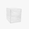 Martha Stewart Brody 2 Pack Desk Organizers, Single Drawer Box and 2 Drawer Box, Stackable Plastic Storage for Office, Bathroom, Countertop, Dorm, 6″ x 7.5″, Clear