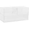 Martha Stewart Brody Desktop Storage Organizer, Stack and Slide Plastic Organizer Tray, Organizer for Office, Kitchen, or Vanity, 3″ x 3.75″, Clear(2-S  1-M)