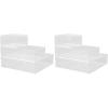 Martha Stewart Brody Desktop Storage Organizer, Stack and Slide Plastic Organizer Tray, Organizer for Office, Kitchen, or Vanity, 3″ x 3.75″, Clear(2-S  2-M  2-L)