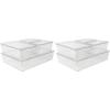 Martha Stewart Brody Plastic Storage Organizer Bins with Lids for Home Office, Kitchen, or Bathroom, 4 Pack, 2-Small/1-Medium, 1 Large, Clear/White(Set of 1 (Pack of 2))