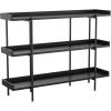 Martha Stewart Emmett 3 Shelf Bookcase with Vertical Metal Frame, Home Office Storage Display Unit, 35″ H, Black Wood Grain/Oil Rubbed Bronze(Black Wood Grain/Oil Rubbed Bronze Frame)