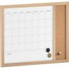 Martha Stewart Everette Magnetic Dry Erase Monthly Calendar and Cork Board Combo with Included Marker, Magnets, Push Pins, 24″x18″, Light Natural Woodgrain Frame(Light Natural Woodgrain)