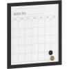 Martha Stewart Everette Magnetic Monthly Calendar Dry Erase Board with Included Dry Erase Marker and 2 Magnets, 18″ x 18″, White Woodgrain Frame(Black Woodgrain)
