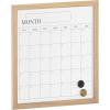 Martha Stewart Everette Magnetic Monthly Calendar Dry Erase Board with Included Dry Erase Marker and 2 Magnets, 18″ x 18″, White Woodgrain Frame(Light Natural Woodgrain)