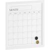 Martha Stewart Everette Magnetic Monthly Calendar Dry Erase Board with Included Dry Erase Marker and 2 Magnets, 18″ x 18″, White Woodgrain Frame(White Woodgrain)