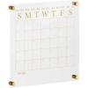 Martha Stewart Grayson Acrylic Dry Erase Wall Calendar with Dry Erase Marker, 14″ Square, Clear with Gold Print(Clear/Gold)