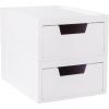 Martha Stewart Weston Stackable Wooden Storage Boxes with Pullout Drawers, Paulownia Wood Storage Organizers, 3 Pack, Light Natural(White)