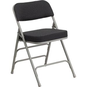 Flash Furniture 2 Pack HERCULES Series Premium Curved Triple Braced & Double Hinged Burgundy Fabric Metal Folding Chair(Black)