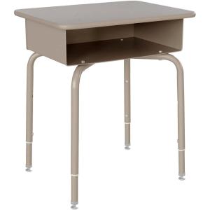 Flash Furniture Billie Student Desk – Gray Granite Open Front School Desk – Silver Metal Frame – 24″W x 18″D Adjustable Height, Durable for School or Remote Learning(Gray Granite/Silver)