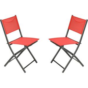 Flash Furniture Brazos Commercial Indoor-Outdoor Folding Chairs, Flex Comfort Backs/Seats, Metal Frames, Portable Lightweight Foldable Design, Set of 2, Navy/Black(Red)
