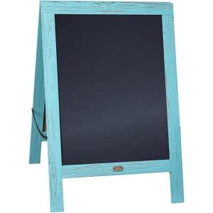 Flash Furniture Canterbury Magnetic Chalkboard Sign – Robin Blue Wood Frame – 30″ x 20″ – Freestanding Double Sided Magnetic Chalkboard Surface – Indoor/Outdoor(Robin Blue)