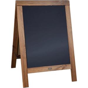 Flash Furniture Canterbury Magnetic Chalkboard Sign – Robin Blue Wood Frame – 30″ x 20″ – Freestanding Double Sided Magnetic Chalkboard Surface – Indoor/Outdoor(Torched Brown)