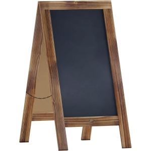 Flash Furniture Canterbury Magnetic Chalkboard Sign – Robin Blue Wood Frame – 30″ x 20″ – Freestanding Double Sided Magnetic Chalkboard Surface – Indoor/Outdoor(Rustic Brown)