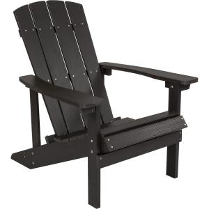 Flash Furniture Charlestown Commercial Grade Indoor/Outdoor Adirondack Chair, Weather Resistant Durable Poly Resin Deck and Patio Seating, Slate Gray(Slate Gray)