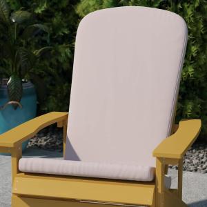 Flash Furniture Charlestown Set of 2 Adirondack Chair Cushions – Cream Fabric Cushions – 2″ Thick Padding – Indoor/Outdoor – Patio Chair Replacement Cushions(Cream)