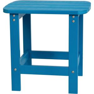 Flash Furniture Charlestown Tiered Commercial Poly Resin Adirondack Side Table – Lime Green – All-Weather – Indoor/Outdoor(Blue)