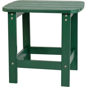 Flash Furniture Charlestown Tiered Commercial Poly Resin Adirondack Side Table – Lime Green – All-Weather – Indoor/Outdoor(Green)
