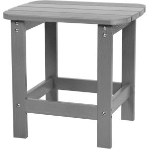 Flash Furniture Charlestown Tiered Commercial Poly Resin Adirondack Side Table – Lime Green – All-Weather – Indoor/Outdoor(Grey)