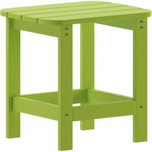 Flash Furniture Charlestown Tiered Commercial Poly Resin Adirondack Side Table – Lime Green – All-Weather – Indoor/Outdoor(Lime Green)