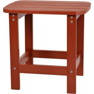 Flash Furniture Charlestown Tiered Commercial Poly Resin Adirondack Side Table – Lime Green – All-Weather – Indoor/Outdoor(Red)