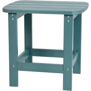Flash Furniture Charlestown Tiered Commercial Poly Resin Adirondack Side Table – Lime Green – All-Weather – Indoor/Outdoor(Teal)