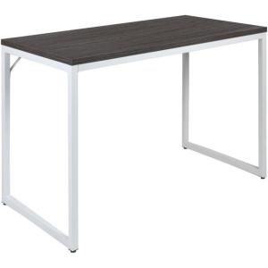 Flash Furniture Clifton Modern Office Computer Desk with Top and Bottom Storage Shelves, Small Computer Desk for Home Office, 28″W, Black(Rustic Gray)