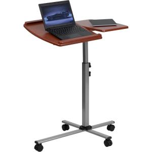 Flash Furniture Dunbar Angle and Height Adjustable Mobile Laptop Computer Table with Cherry Top