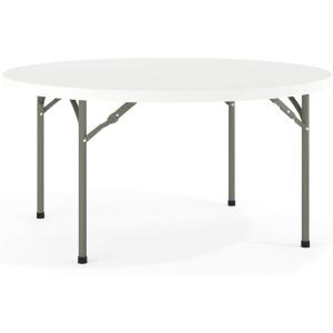 Flash Furniture Elon 2′ Round All-Occasion Plastic Folding Event Table, Folding Banquet Table for Indoor/Outdoor Events, White(5 Foot)