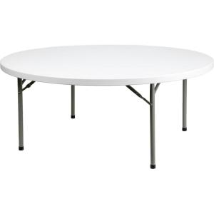 Flash Furniture Elon 2′ Round All-Occasion Plastic Folding Event Table, Folding Banquet Table for Indoor/Outdoor Events, White(6 Foot)