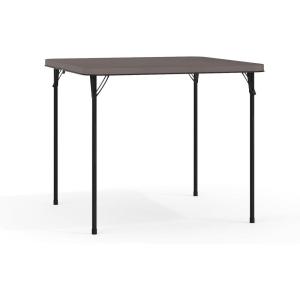 Flash Furniture Elon 2.85′ Square All-Occasion Plastic Folding Event Table with Locking Legs, Folding Banquet Table for Indoor/Outdoor Events, White(Dark Gray)