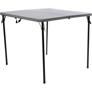 Flash Furniture Elon 2.85′ Square All-Occasion Plastic Folding Event Table with Locking Legs, Folding Banquet Table for Indoor/Outdoor Events, White(Grey)