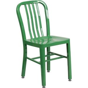 Flash Furniture Gael Commercial Grade 2 Pack Yellow Metal Indoor-Outdoor Chair(Green)