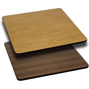 Flash Furniture Glenbrook 30” x 60” Rectangular Table Top with Black or Mahogany Reversible Laminate Top (Pack of 1)(Natural/Walnut)