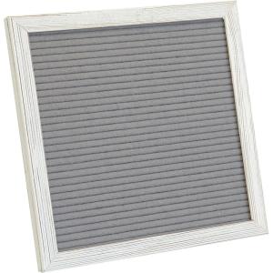 Flash Furniture Gracie Felt Letter Board with Wooden Frame, 389 PP Letters Including Numbers, Symbols and Icons, Canvas Carrying Case, 10×10, White Wash/Gray Felt